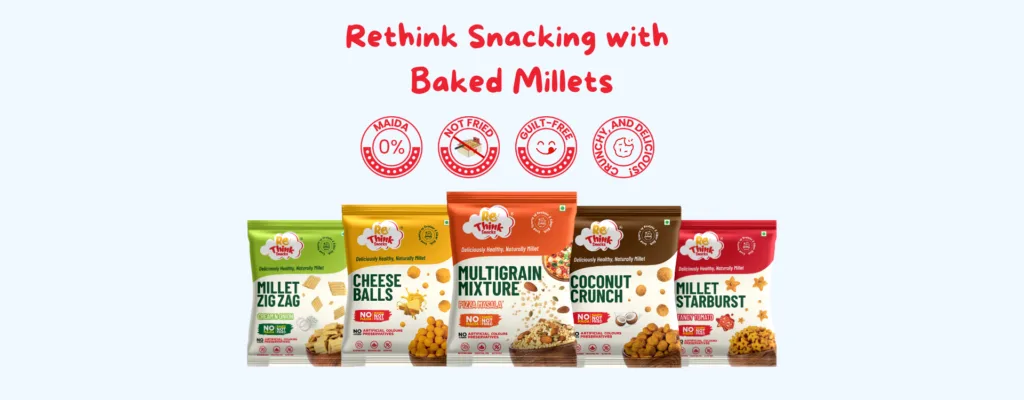Assorted millet snack combo pack featuring Star Burst, Cheese Balls, Zigzag, Coconut Crunch and Multigrain Mixture